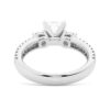 925 Sterling Silver NEW Double Row Pave Three Stone Cushion Cut Diamond Engagement Ring - Image 6
