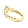 925 Sterling Silver NEW Double Row Pave Three Stone Cushion Cut Diamond Engagement Ring - Image 8