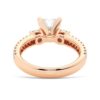 925 Sterling Silver NEW Double Row Pave Three Stone Heart Shaped Diamond Engagement Ring - Image 12
