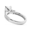 925 Sterling Silver NEW Double Row Pave Three Stone Heart Shaped Diamond Engagement Ring - Image 5