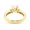 925 Sterling Silver NEW Double Row Pave Three Stone Heart Shaped Diamond Engagement Ring - Image 9