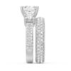 925 Sterling Silver NEW Double Row Pave Three Stone Princess Cut Diamond Engagement Ring - Image 13