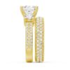925 Sterling Silver NEW Double Row Pave Three Stone Princess Cut Diamond Engagement Ring - Image 17