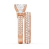 925 Sterling Silver NEW Double Row Pave Three Stone Princess Cut Diamond Engagement Ring - Image 18