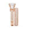 925 Sterling Silver NEW Double Row Pave Three Stone Round Cut Diamond Engagement Ring - Image 18