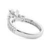 925 Sterling Silver NEW Double Row Pave Three Stone Round Cut Diamond Engagement Ring - Image 5