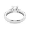 925 Sterling Silver NEW Double Row Pave Three Stone Round Cut Diamond Engagement Ring - Image 6