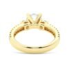 925 Sterling Silver NEW Double Row Pave Three Stone Round Cut Diamond Engagement Ring - Image 8