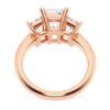 925 Sterling Silver NEW Emerald Cut Three Stone Diamond Engagement Ring - Image 12