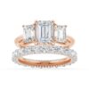 925 Sterling Silver NEW Emerald Cut Three Stone Diamond Engagement Ring - Image 14