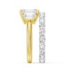 925 Sterling Silver NEW Emerald Cut Three Stone Diamond Engagement Ring - Image 16