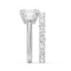 925 Sterling Silver NEW Emerald Cut Three Stone Diamond Engagement Ring - Image 18