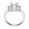 925 Sterling Silver NEW Emerald Cut Three Stone Diamond Engagement Ring - Image 6