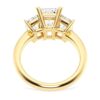 925 Sterling Silver NEW Emerald Cut Three Stone Diamond Engagement Ring - Image 9