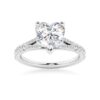 925 Sterling Silver NEW Heart Shaped Split Shank Diamond Engagement Ring