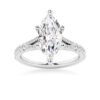 925 Sterling Silver NEW Marquise Cut Split Shank Diamond Engagement Ring