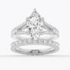 925 Sterling Silver NEW Marquise Cut Split Shank Diamond Engagement Ring - Image 15