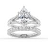 925 Sterling Silver NEW Marquise Cut Split Shank Diamond Engagement Ring - Image 24