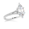 925 Sterling Silver NEW Marquise Cut Split Shank Diamond Engagement Ring - Image 4