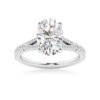 925 Sterling Silver NEW Oval Cut Split Shank Diamond Engagement Ring