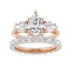 Slim sterling silver ring with a classic three stone layout
