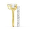 Pear shaped three stone ring with premium CZ diamonds