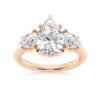 Sterling silver ring with thick gold plating and three stones