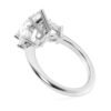 Slim 2mm pear shaped engagement ring in sterling silver