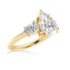 Elegant three stone ring with a refined modern finish