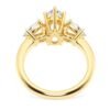Three stone diamond engagement ring with prong settings