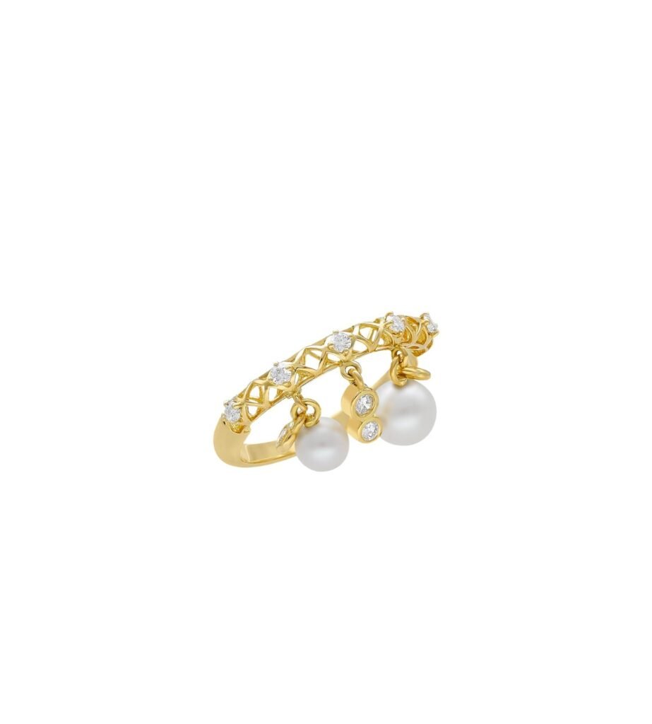 925 Sterling Silver Nexus Diamond Pearl Ring