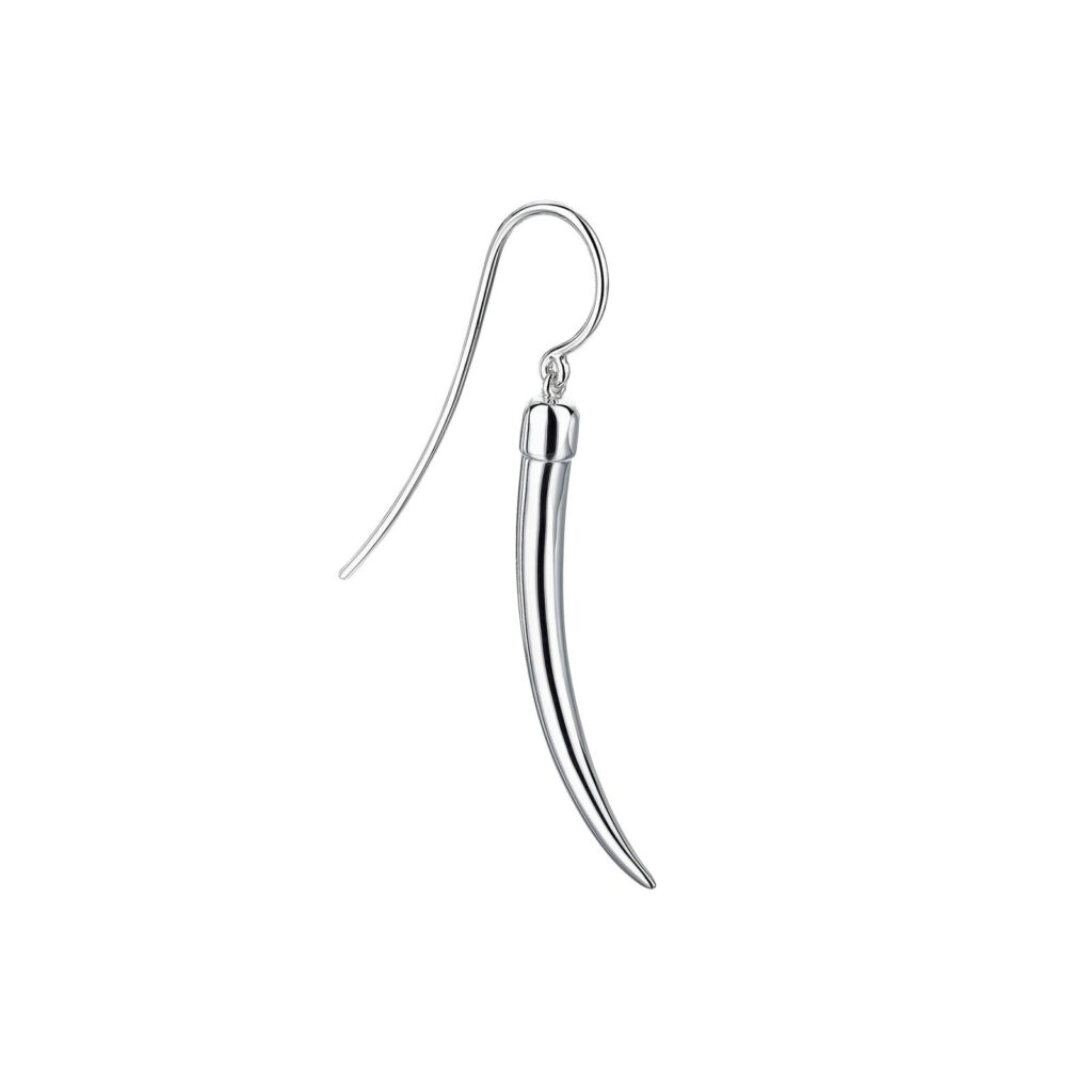 925 Sterling Silver No.1 Single Small Earring Diamond