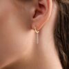 925 Sterling Silver Nude Diamond Drop Earrings - Image 2