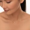 925 sterling silver necklace with drilled diamond invisible setting