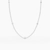 Nude diamond station necklace with premium CZ stones