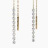 925 Sterling Silver Nude Diamond Threader Earrings - Image 4