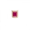 925 Sterling Silver Octagon Cut Precious Ruby Halo Diamond Pendant