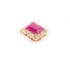 925 Sterling Silver Octagon Cut Precious Ruby Halo Diamond Pendant - Image 2