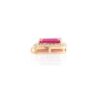 925 Sterling Silver Octagon Cut Precious Ruby Halo Diamond Pendant - Image 3