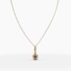 925 Sterling Silver October birthstone necklace with round tourmaline pendant