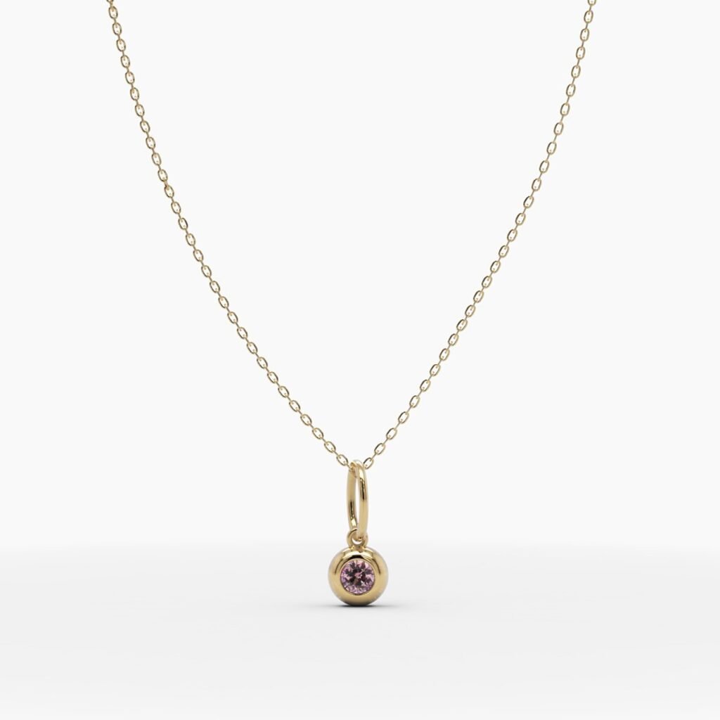 925 Sterling Silver October Birthstone Tourmaline Necklace