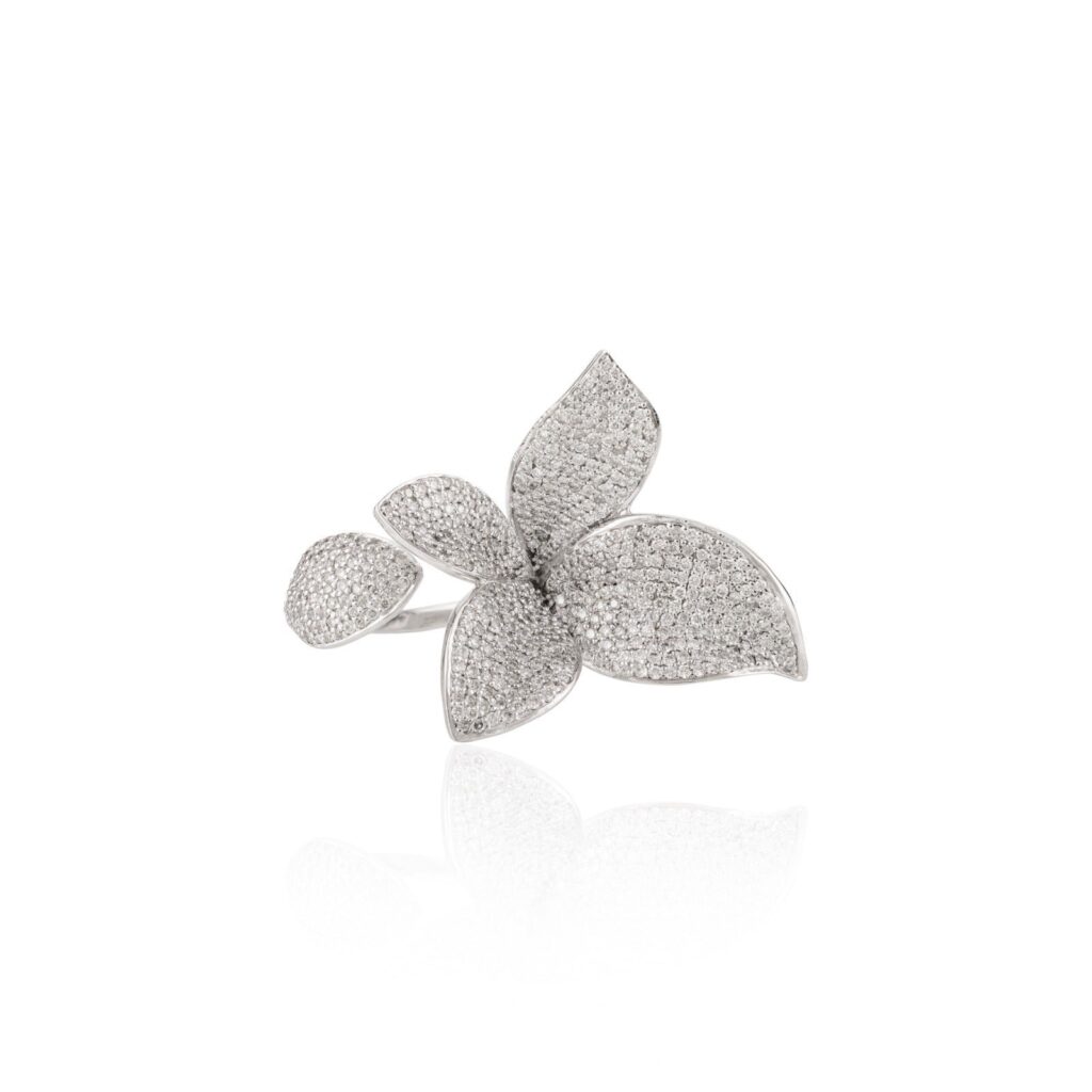 925 Sterling Silver Open Diamond Cuff Boho Ring