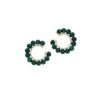 925 Sterling Silver Orb Malachite Diamond Earrings
