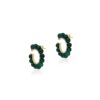 925 Sterling Silver Orb Malachite Diamond Earrings - Image 3