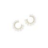 Sterling silver orb pearl earrings with modern silhouette