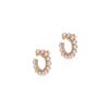925 Sterling Silver Orb Pink Pearl Diamond Earrings - Image 3