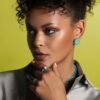 Modern orb earrings with pearl and turquoise detail
