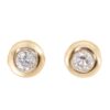 925 Sterling Silver Orbit Diamond Bezel Stud
