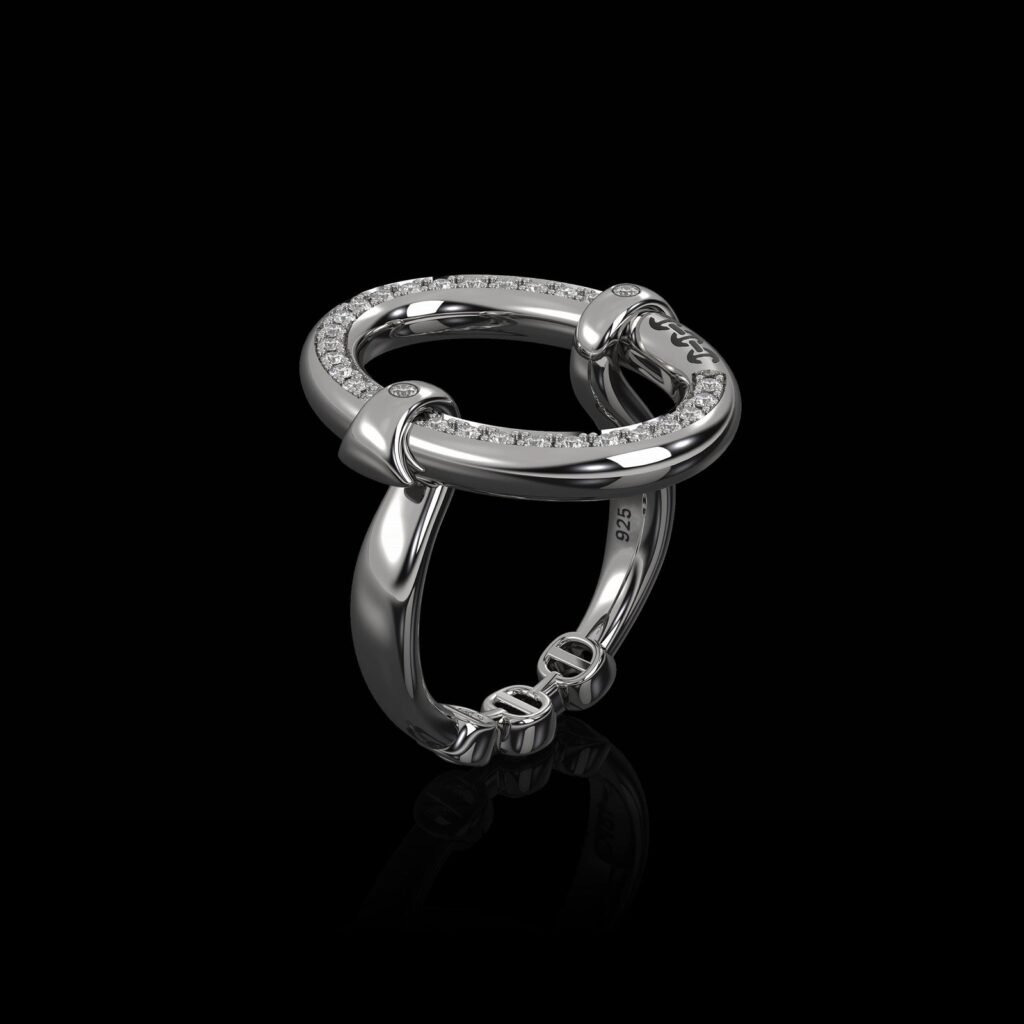 925 Sterling Silver Ovaal Diamond Ring
