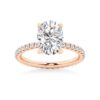925 Sterling Silver Oval Cut Diamond Engagement Ring Eternity Pave Band - Image 3